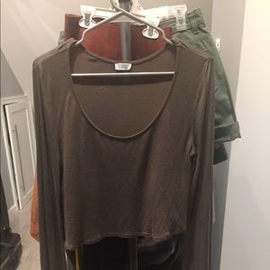 Flared long sleeve crop top